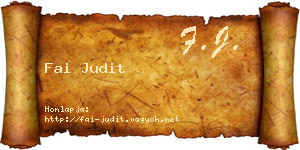 Fai Judit névjegykártya